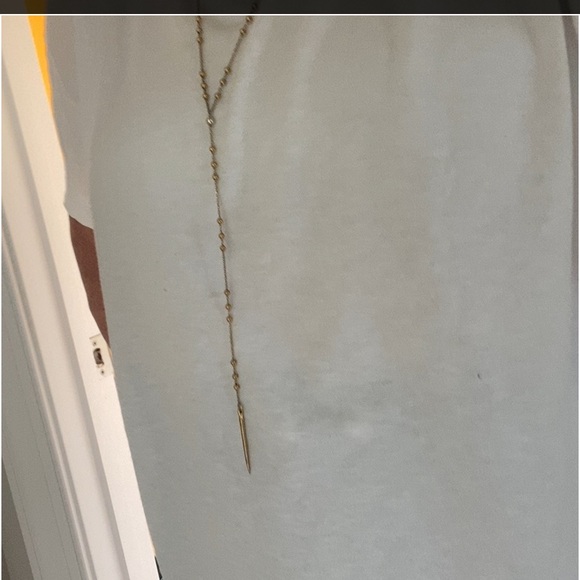 Dogeared brass long lariat necklace - Picture 5 of 5